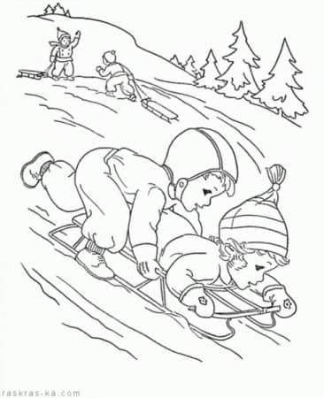 Раскраски "зимние каникулы" скачать и распечатать бесплатно